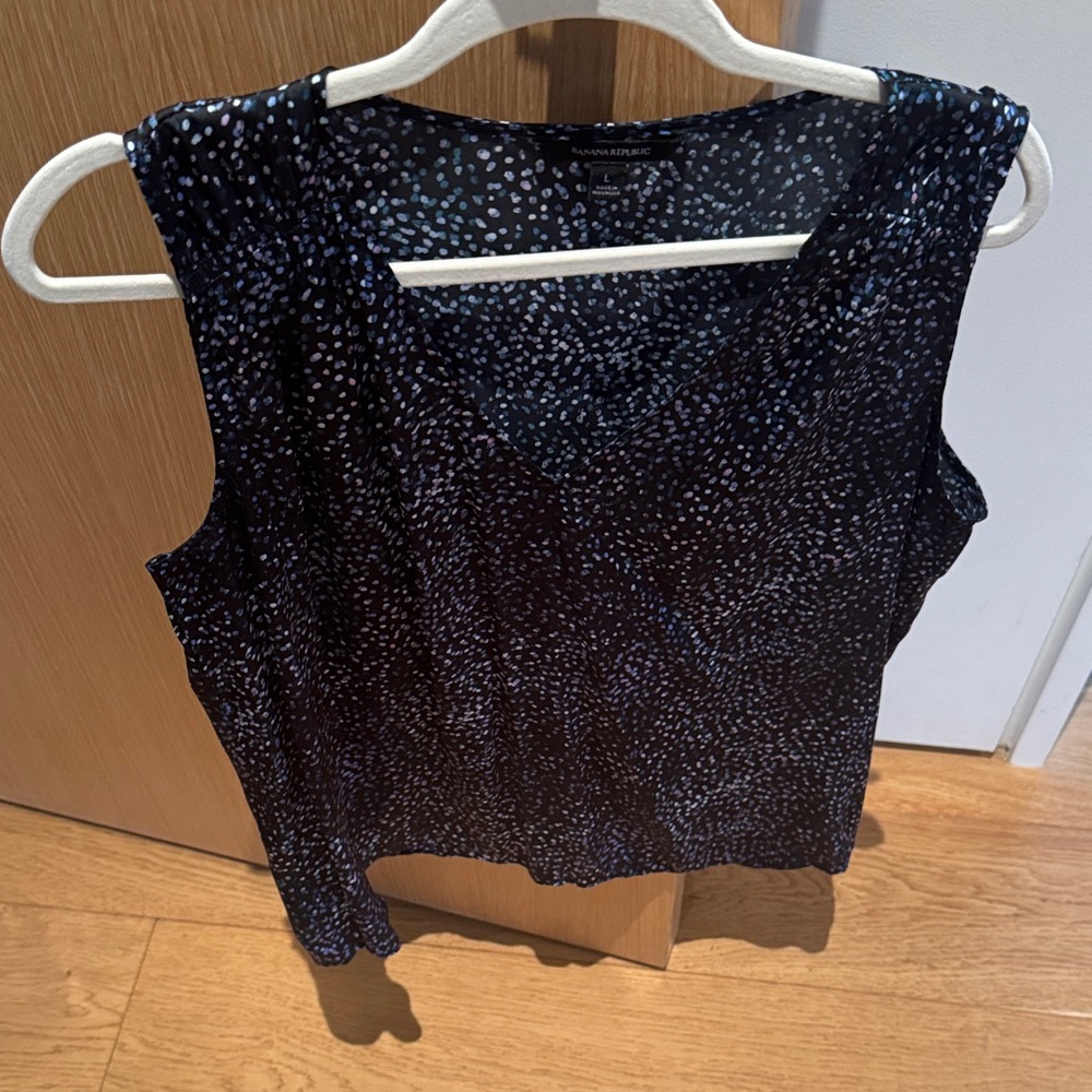 Banana Republic Black and Blue Speckled Tank Top